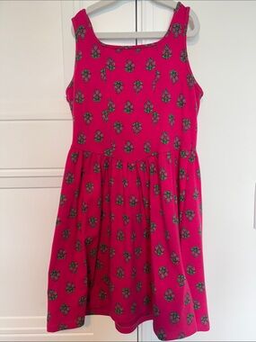 Crewcuts Hot Pink Block Print Tank Dress Girls 10